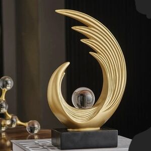 Elegant Gold Abstract Sculpture